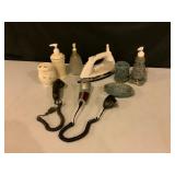 Household Items with Razors and Decor