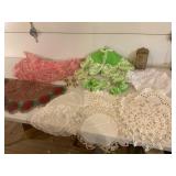 Textiles, Basket, and Brass Decor