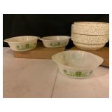 Glassbake and Speckled Bowls Lot