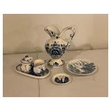 Delft Blue Hand-Painted Ceramic Set