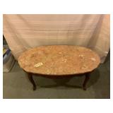 Oval Marble-Top Coffee Table