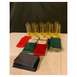 Glass Tumblers and Napkins