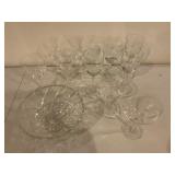 Crystal Stemware and Swirl Bowl Set