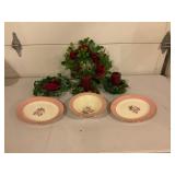 Lotus China Pink Rose Dish Set and Dï¿½cor