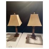 Table Lamps with Twisted Wood Design