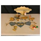 Wooden Sheep and Rabbit Decorative Items