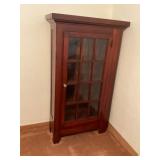 Tall Wooden Cabinet with Glass Door