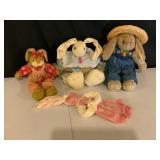 Four Plush Bunny Dolls