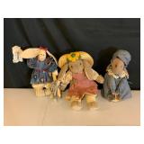 Three Fabric Bunny Decorative Dolls