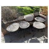 Black Metal Patio Table and Chairs Set