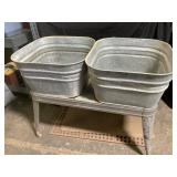 Vintage Metal Washtubs with Stand