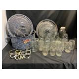 Enamel Canner Set with Glass Jars