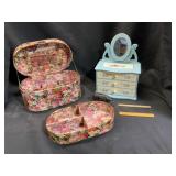 Floral Decorated Storage and Jewelry Accessories