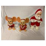 VTG Rushton Co. Santa Claus & 2 VTG Big Ear Mice