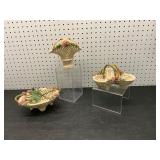 Three Italian Ceramic Baskets
