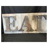 Wood Wall Plaque With Metal Letters