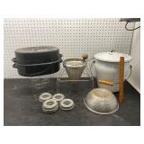 Vintage Enamel Chamber Pot with Lid