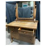 Oak Dressing Table with Mirror