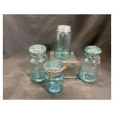 4 Vintage Ball Blue Canning Jars