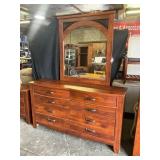 Wooden Dresser with Mirror
