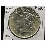 1924-P Peace Silver Dollar