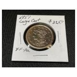 1851 Braided Hair Large Cent