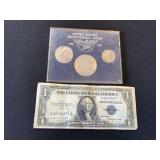 U.S. Bicentennial Coin Set and Silver Certificate