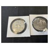 1962 and 1957 Franklin Half Dollars
