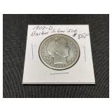 1907-D Barber Silver Half Dollar