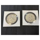 Two Benjamin Franklin Half Dollars (1952, 1960)