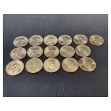 15 U.S. Presidential $1 Coins