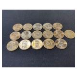 15 U.S. Presidential Dollar Coins