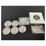 Standing Liberty and Washington Quarters