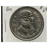 1962 Mexico Silver 1 Peso Coin