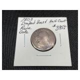1803 Draped Bust Half Cent Coin