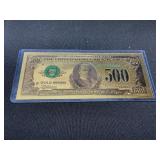 Gold-Colored $500 Commemorative Note