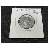 1935-S Washington Silver Quarter