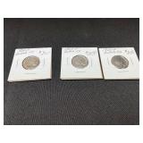 3 Buffalo Nickels, 1920-1925