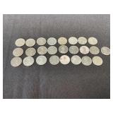 25 Wheat Cent Pennies, 1940s