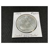 1872 Seated Liberty Silver Dollar