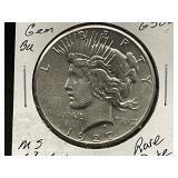 1927-P Peace Silver Dollar, Rare Date