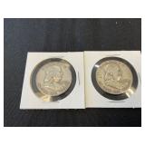 1957 and 1959 Franklin Half Dollars