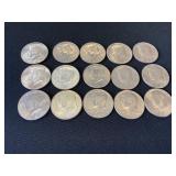 15 Kennedy Half Dollars