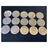 15 Eisenhower One-Dollar Coins