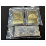 Two Gold Bars and One Silver Note Replica