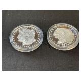 Two Replica Silver Coins: 1881, 1913