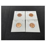 Four BU Lincoln Wheat Pennies
