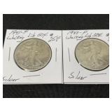 1941-P and 1942-P Walking Liberty Half Dollars
