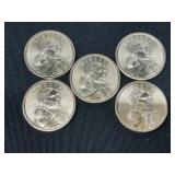 5 2003-D Gold Sacajawea Dollars