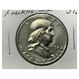 1952-D Silver Franklin Half Dollar